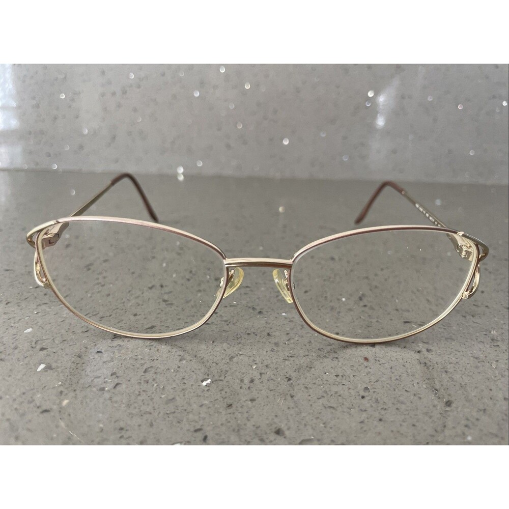 Marchon Tres Jolie Eyeglasses Frames ONLY 110 662 Gold Full Rim Oval 54-17-130
